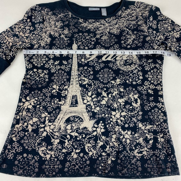 Apt. 9 -TShirt-Emboss EiffelTowerParis-Large - Picture 3 of 4